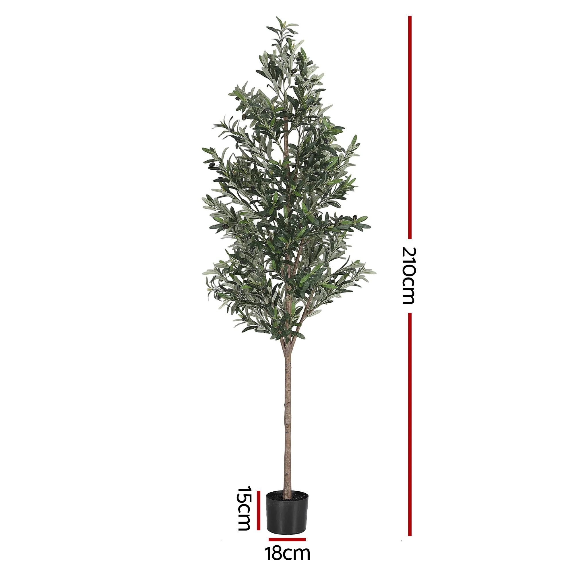 Artiss 210cm Artificial Olive Tree Faux Trees Indoor Decor Artificial Plants Lifelike Plant 2.1M - Image 3