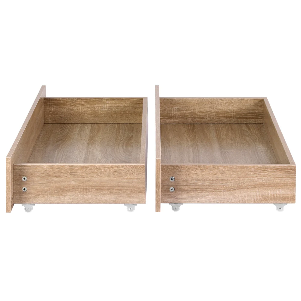 Artiss 2pcs Under Bed Storage with Wheels Rolling Wooden Drawers King Single & Queen - Image 4