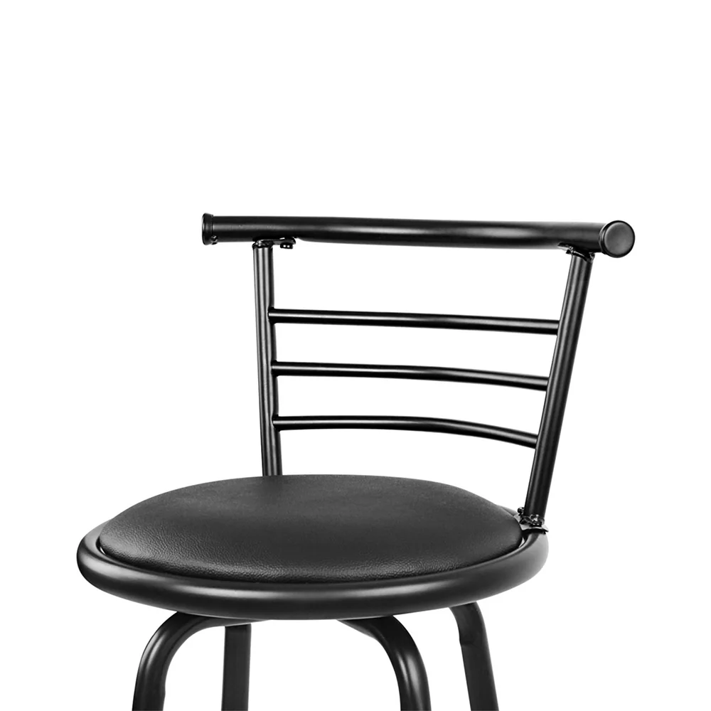 Artiss 2x Bar Stools Swivel Leather Padded Metal - Image 5