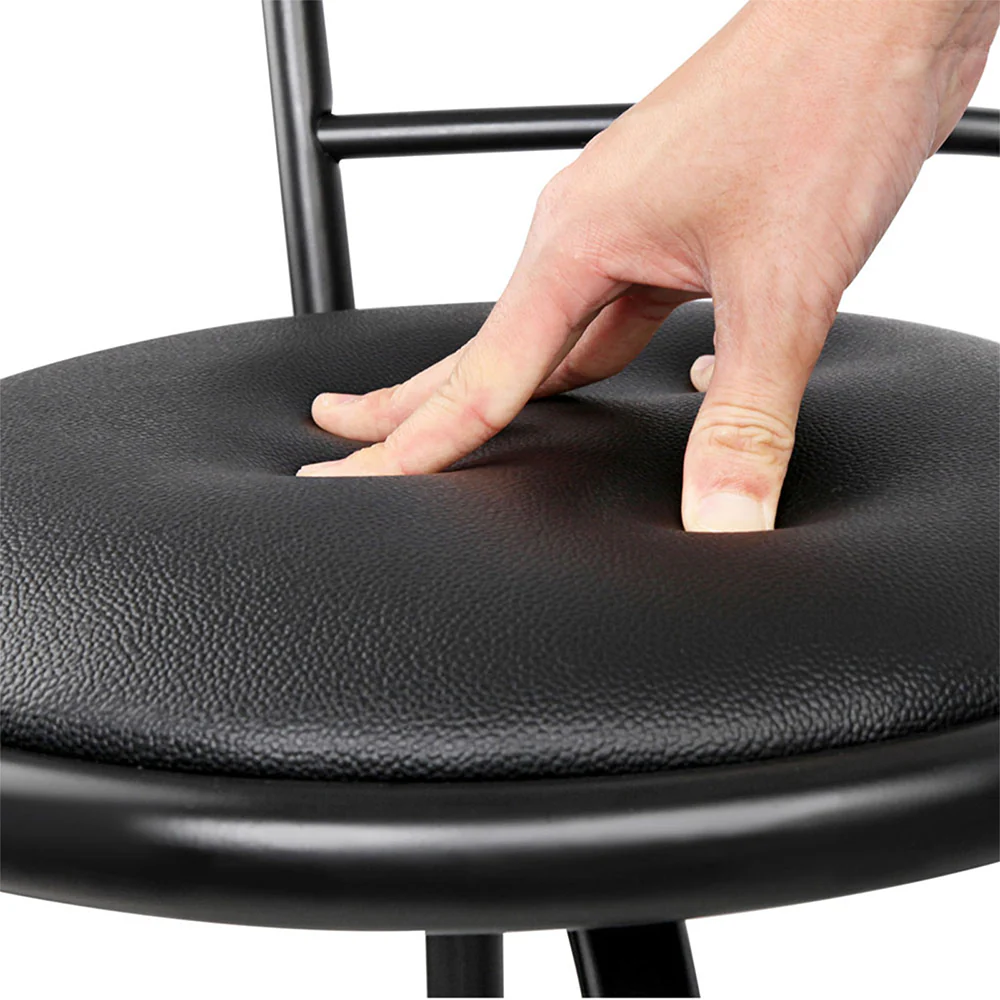 Artiss 2x Bar Stools Swivel Leather Padded Metal - Image 6