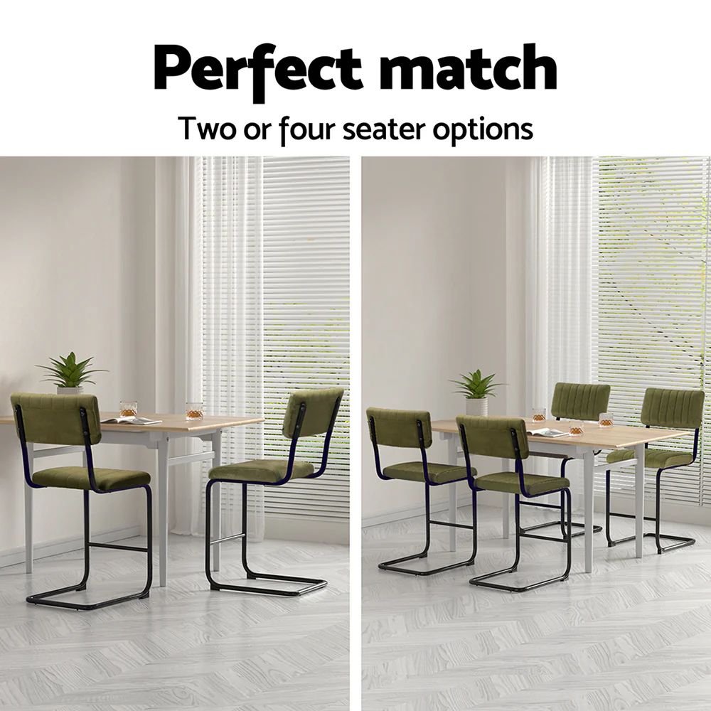 Artiss 2x Bar Stools Velvet Chairs Green - Image 6