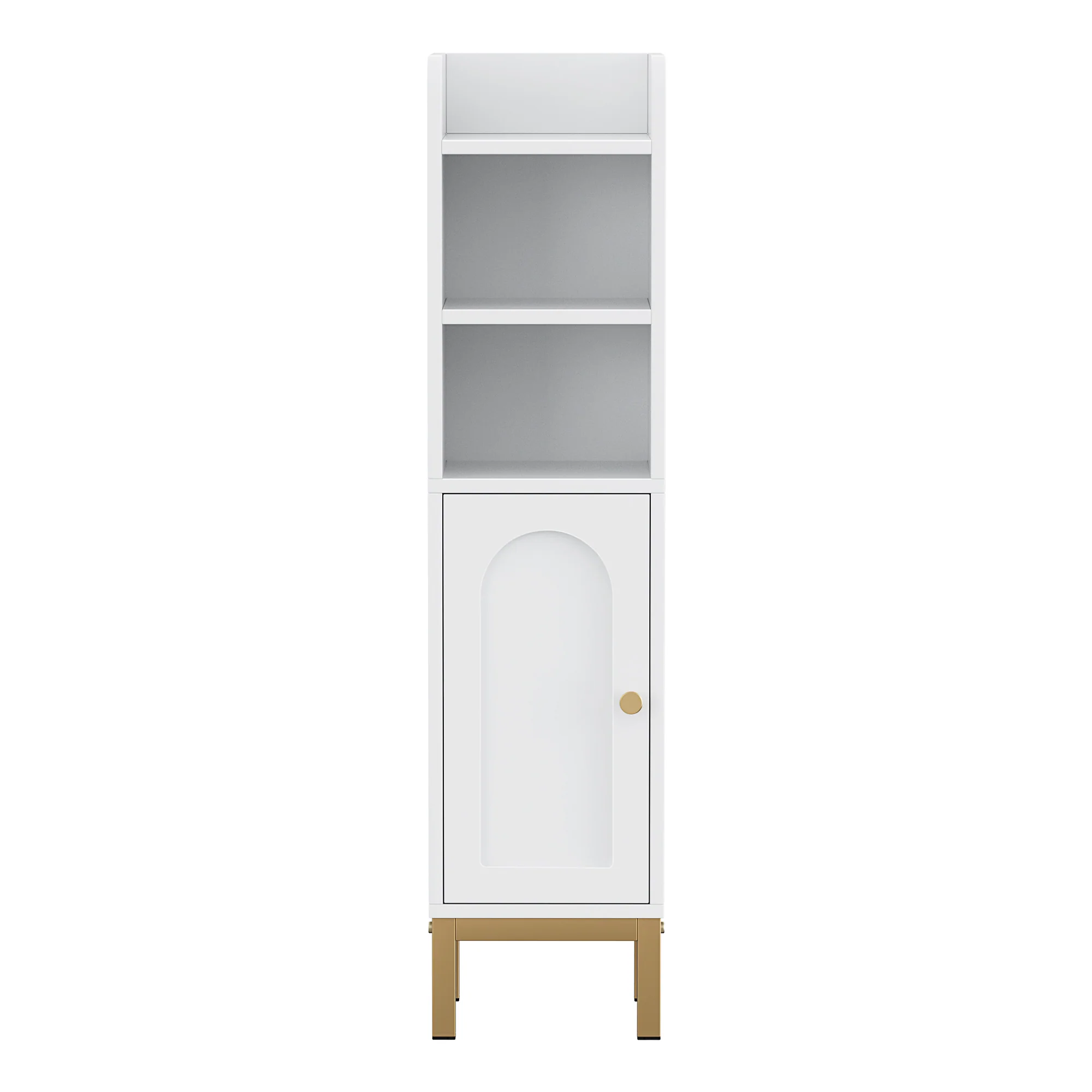 Artiss 2X Bathroom Storage Cabinet Floor Organizer Toilet Corner Adjustable Shelf with Door White - Image 4