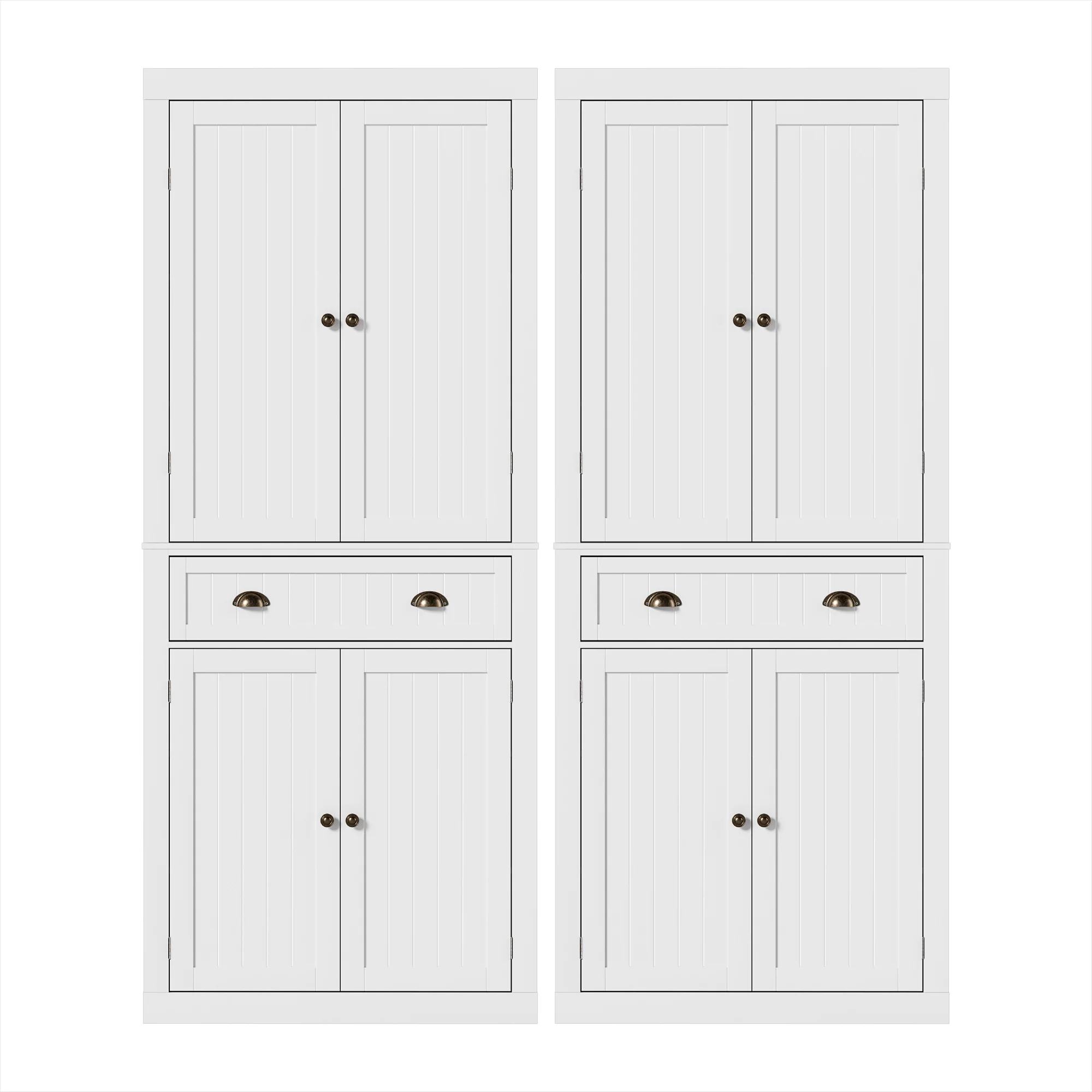 Artiss 2x Buffet Sideboard Cabinet 6-Tier Storage Pantry Cupboard Drawer White - Image 4