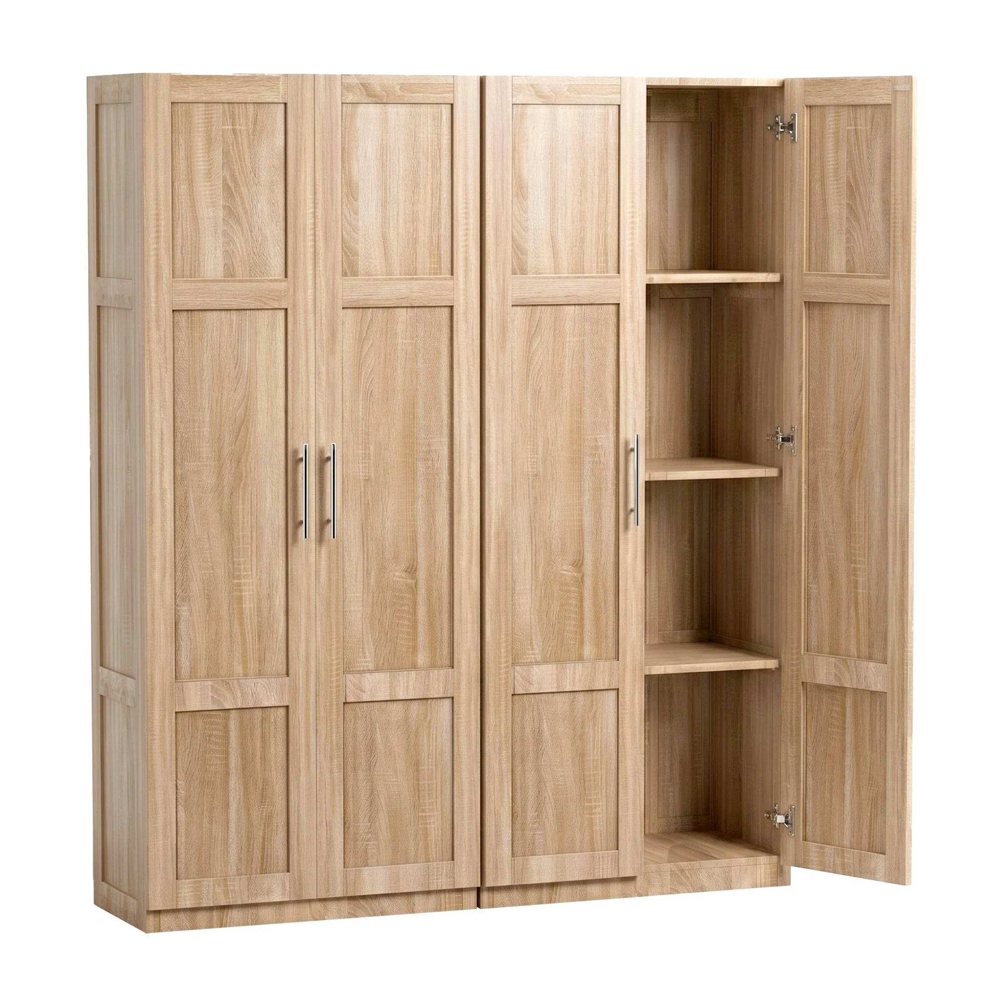 Artiss 2x Buffet Sideboard Cabinet Pantry Hutch Kitchen Storage Organiser Pine - Image 2