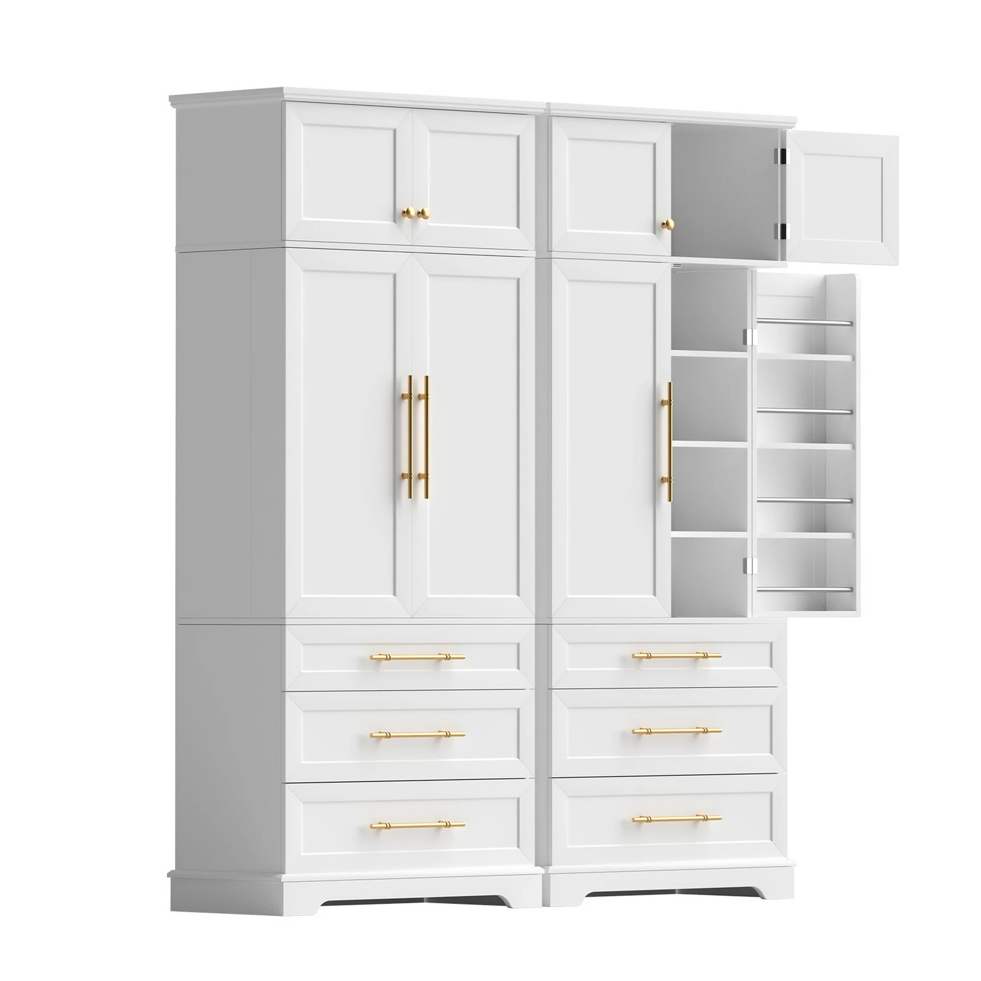 Artiss 2X Buffet Sideboard Cabinet Pantry Kitchen Storage Cupboard Drawers Doors - Image 2