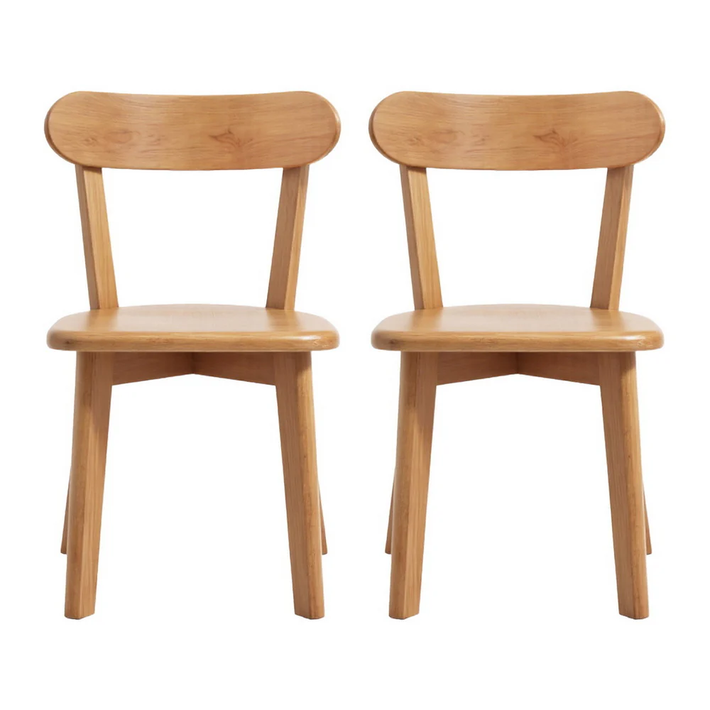 Artiss 2x Dining Chairs Wooden Kitchen Accent Chair Cafe Lounge Rubber Wood