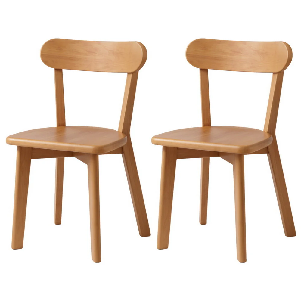 Artiss 2x Dining Chairs Wooden Kitchen Accent Chair Cafe Lounge Rubber Wood - Image 3