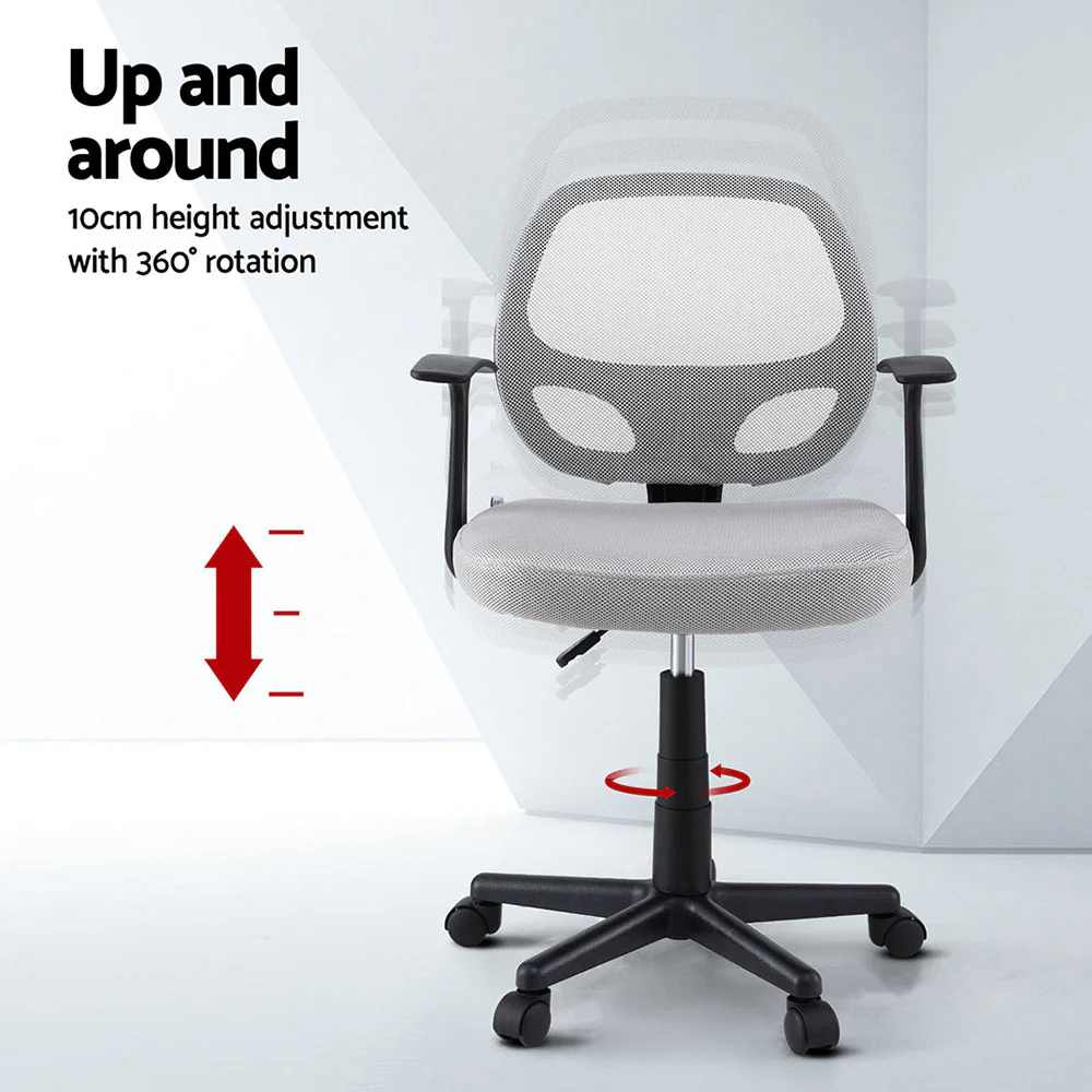 Artiss 2x Mesh Office Chair Computer Gaming Desk Chairs Work Study Mid - Image 4