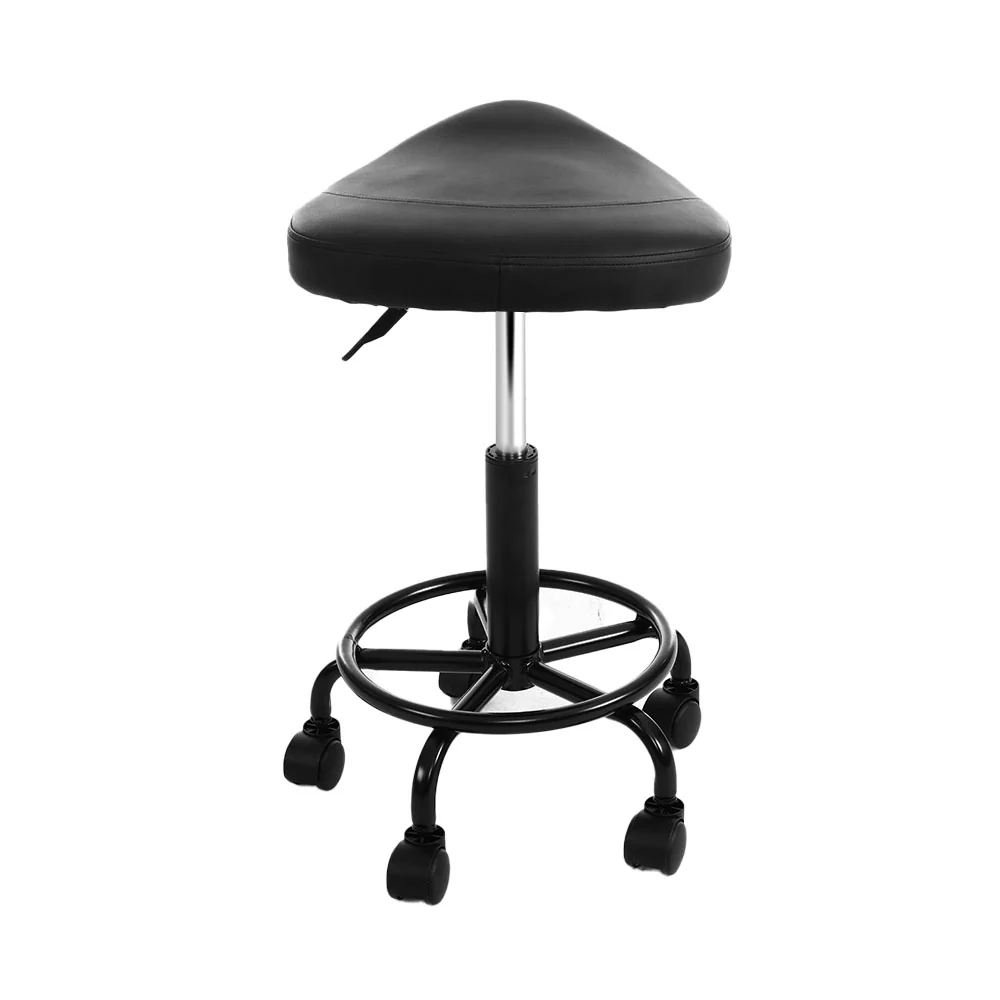 Artiss 2x Salon Stool Saddle Swivel Chair - Image 4