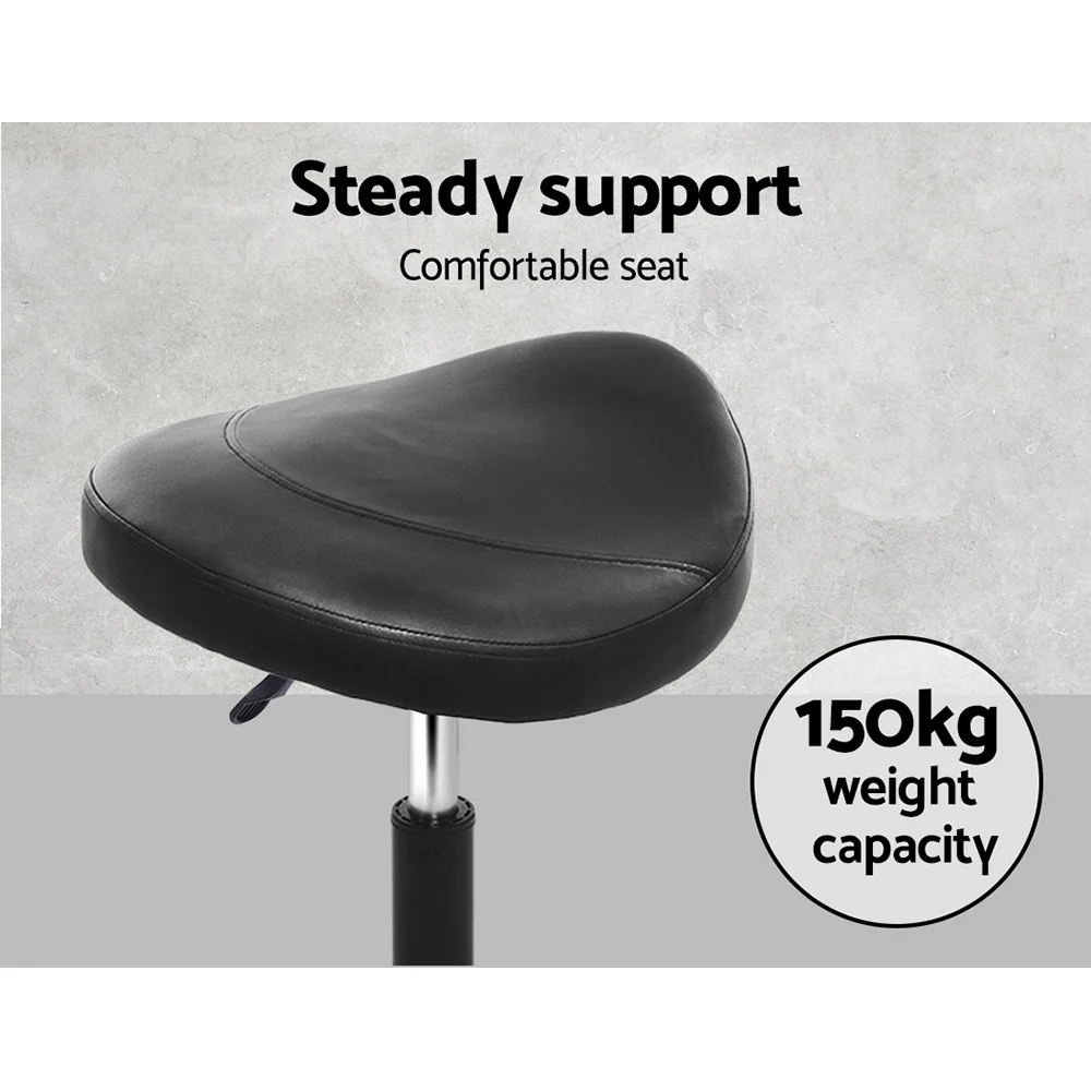 Artiss 2x Salon Stool Saddle Swivel Chair - Image 6