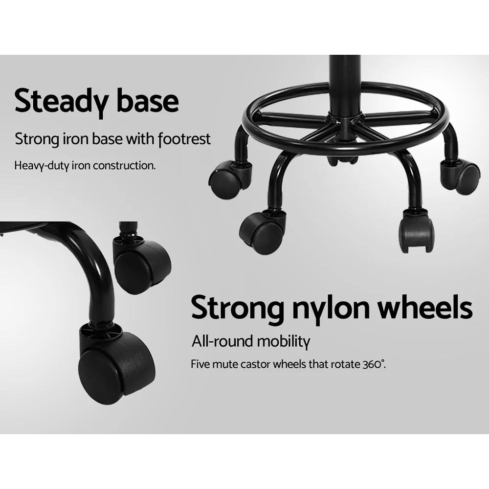 Artiss 2x Salon Stool Saddle Swivel Chair - Image 7