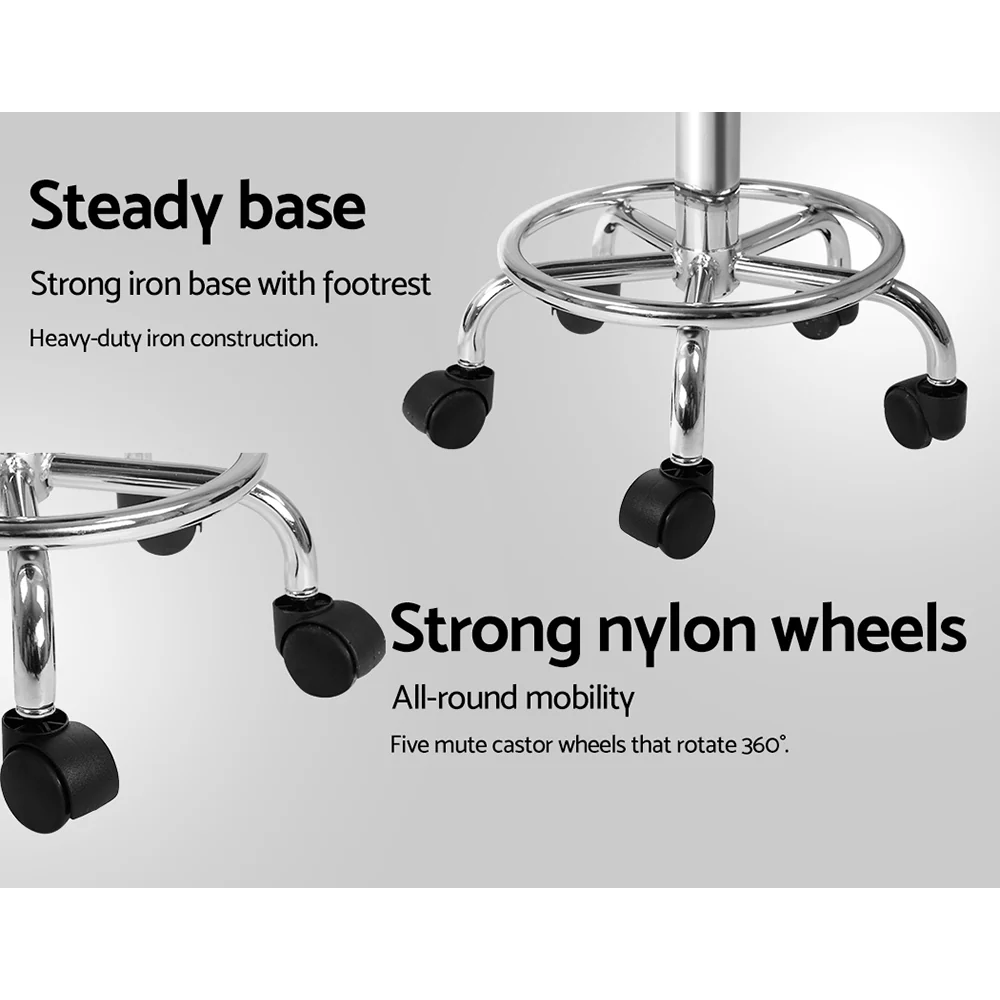 Artiss 2x Salon Stool Saddle Swivel Chair White - Image 7