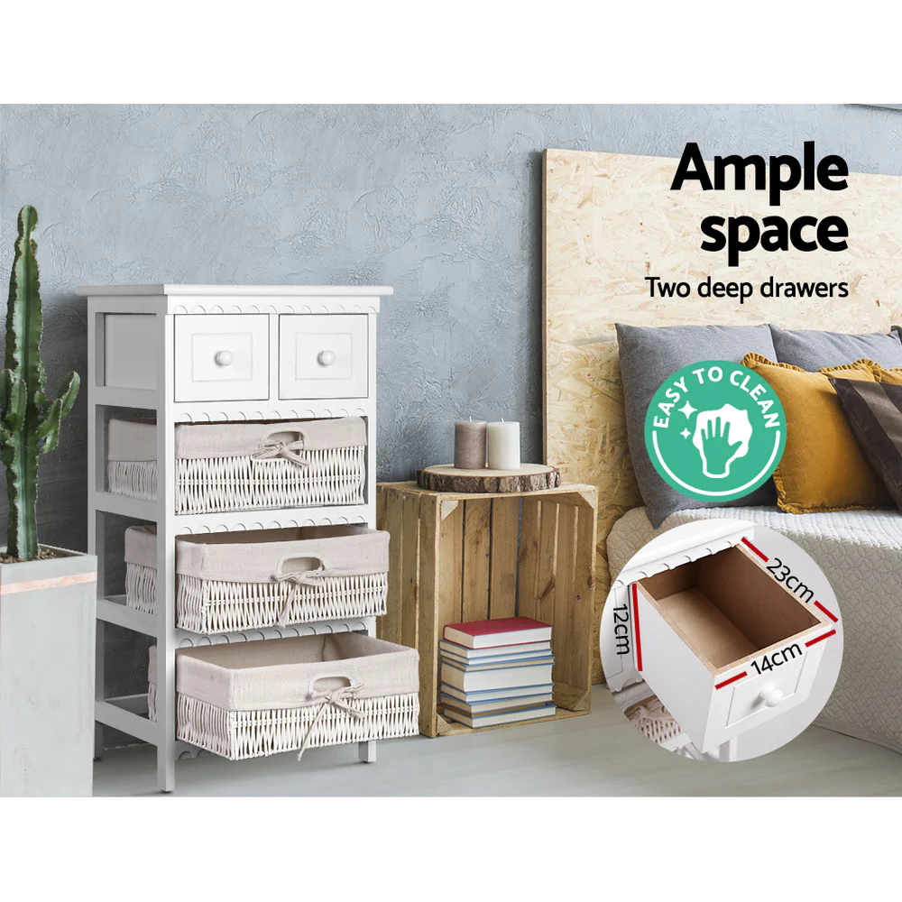 Artiss 2 Chest of Drawers with 3 Baskets - ELIOT - Image 5
