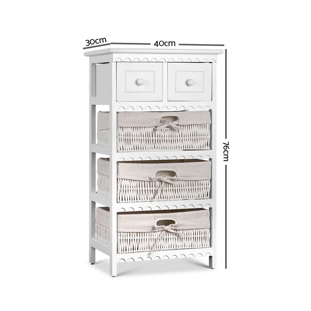 Artiss 2 Chest of Drawers with 3 Baskets - ELIOT - Image 7