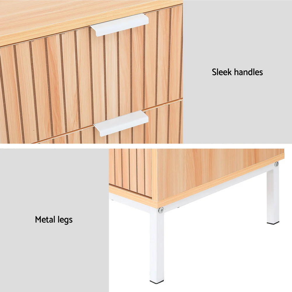 Artiss 3 Chest of Drawers  - LURA Pine - Image 7