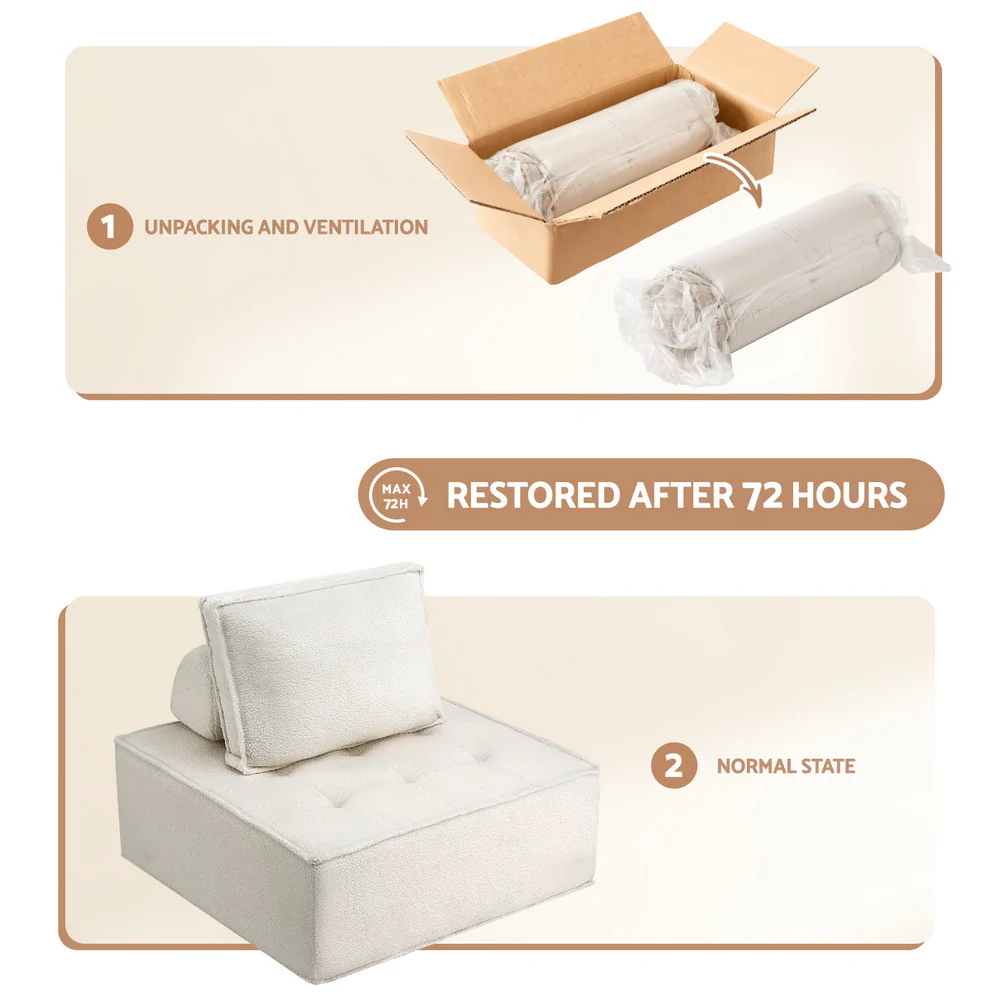 Artiss 3 Floor Sofa Lounge Chair with Pillow - Image 7