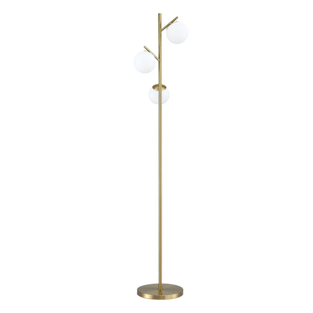 Artiss 3-Light Floor Lamp, 165CM Tall Standing Tree Lamp with Sphere Glass Shades, Modern Industrial Design with a Stable Base for Living Room, Study, or Office Corner, Bulb not included - Image 3