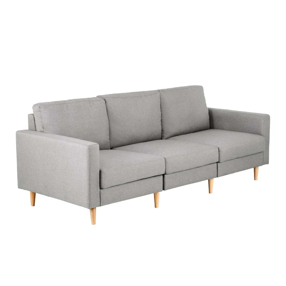 Artiss 3 Seater Sofa 225cm Linen Fabric Grey - Image 4