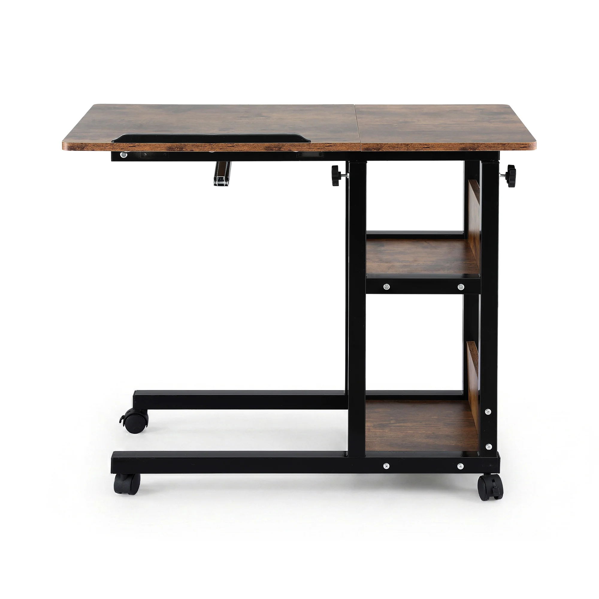 Artiss 3 Tier Adjustable Laptop Desk Tiltable Mobile Side Table Wheels - Image 4