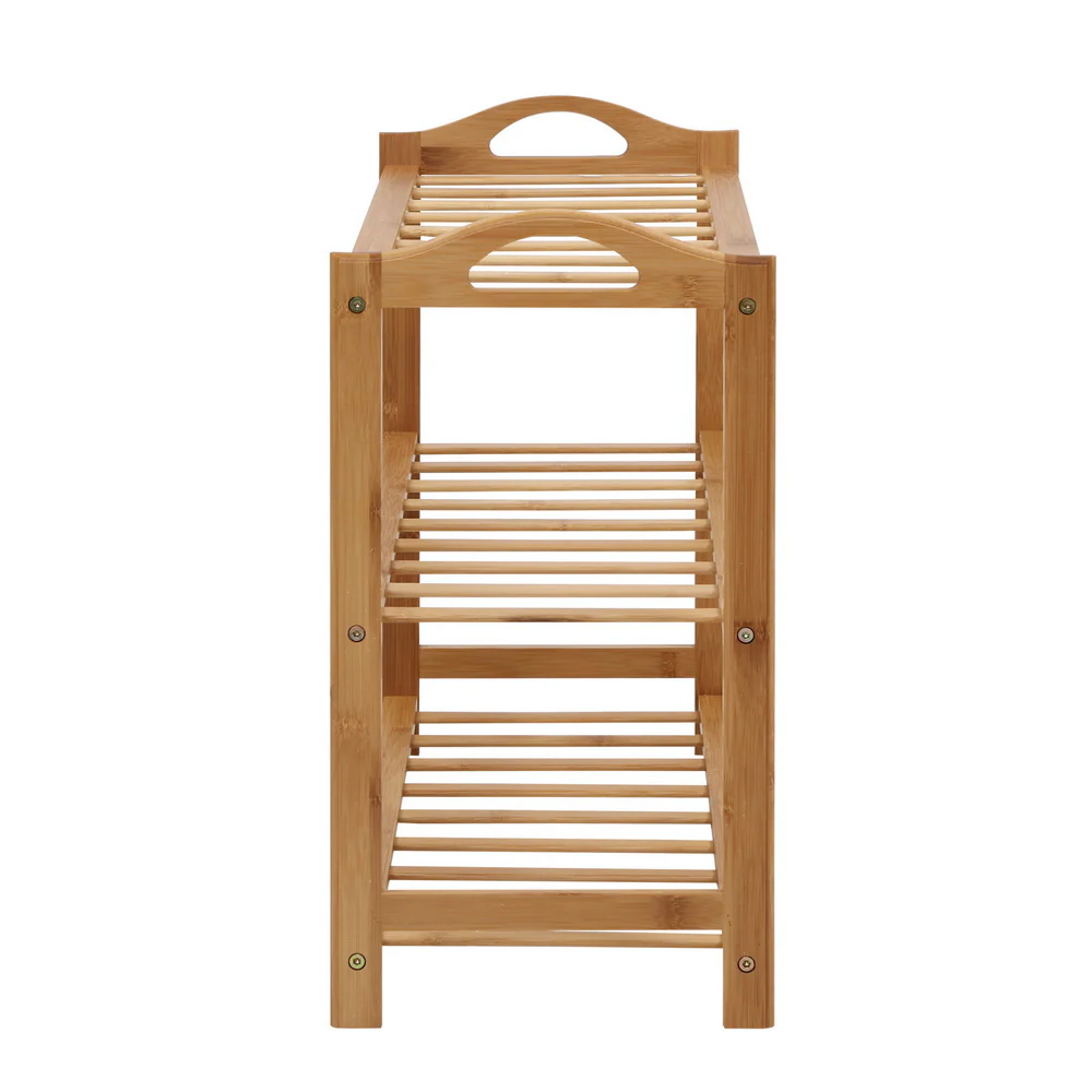 Artiss Shoe Rack Bamboo Shoe Storage 3-tier 9 Pairs - Image 4