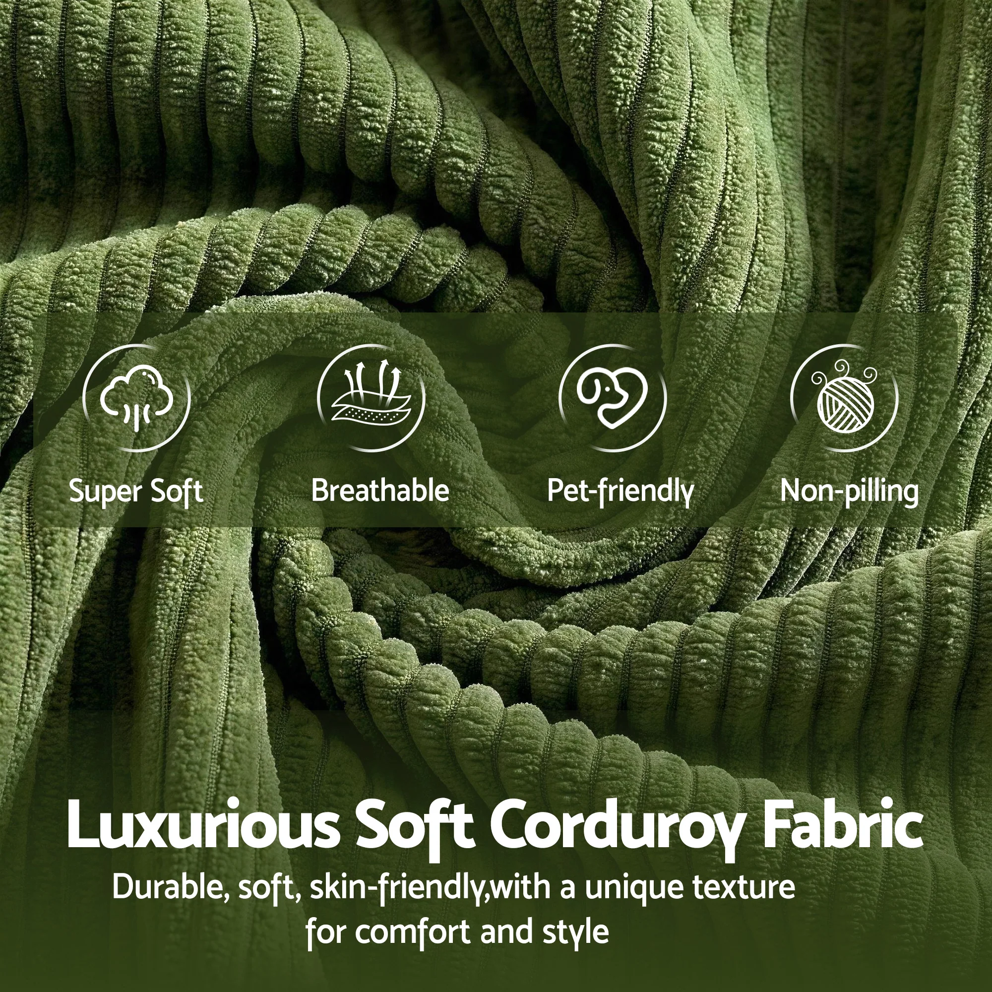 Artiss 300cm Modular Sofa Bed Comfort L-Shaped Sectional Boneless Couch Green - Image 6
