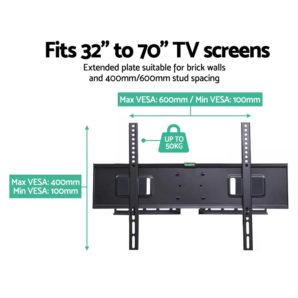 Artiss 32-70 TV Wall Mount Full Motion Dual Arm 180? Swivel Tilt - Image 5