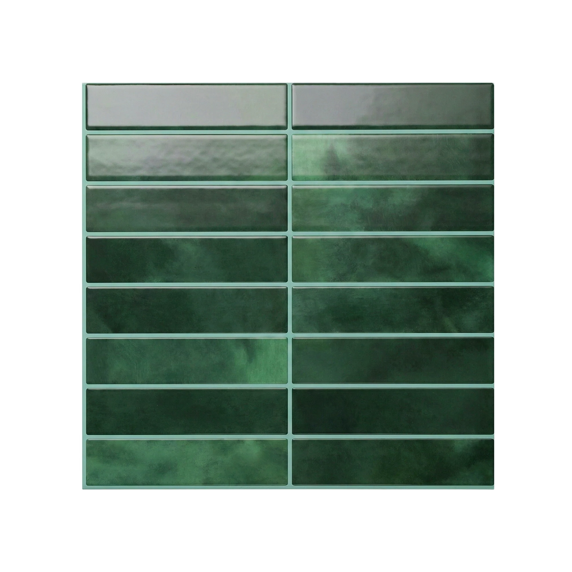 Artiss 3D Peel and Stick Wall Tiles Self Adhesive LinearGrid Backsplash 10 Sheets, Green - Image 4