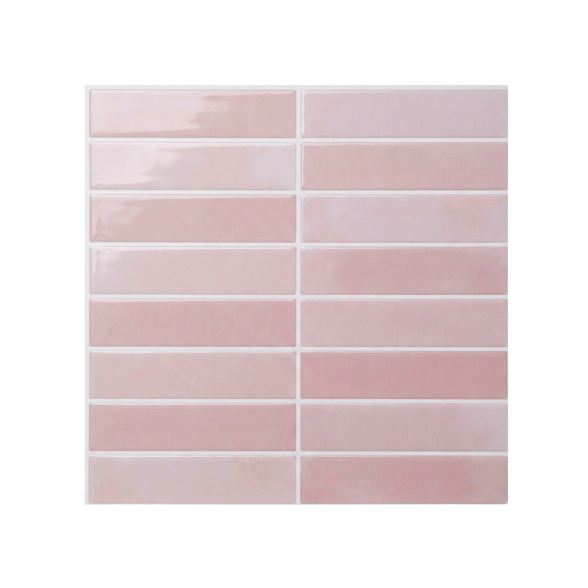 Artiss 3D Peel and Stick Wall Tiles Self Adhesive LinearGrid Backsplash 10 Sheets, Pink - Image 4