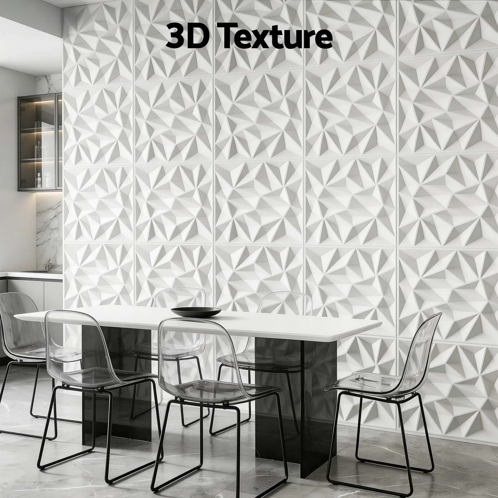 Artiss 3D Wall Panels Diamond PVC Decorative Panels 50x50cm Set of 15 Feature Wall - Image 5