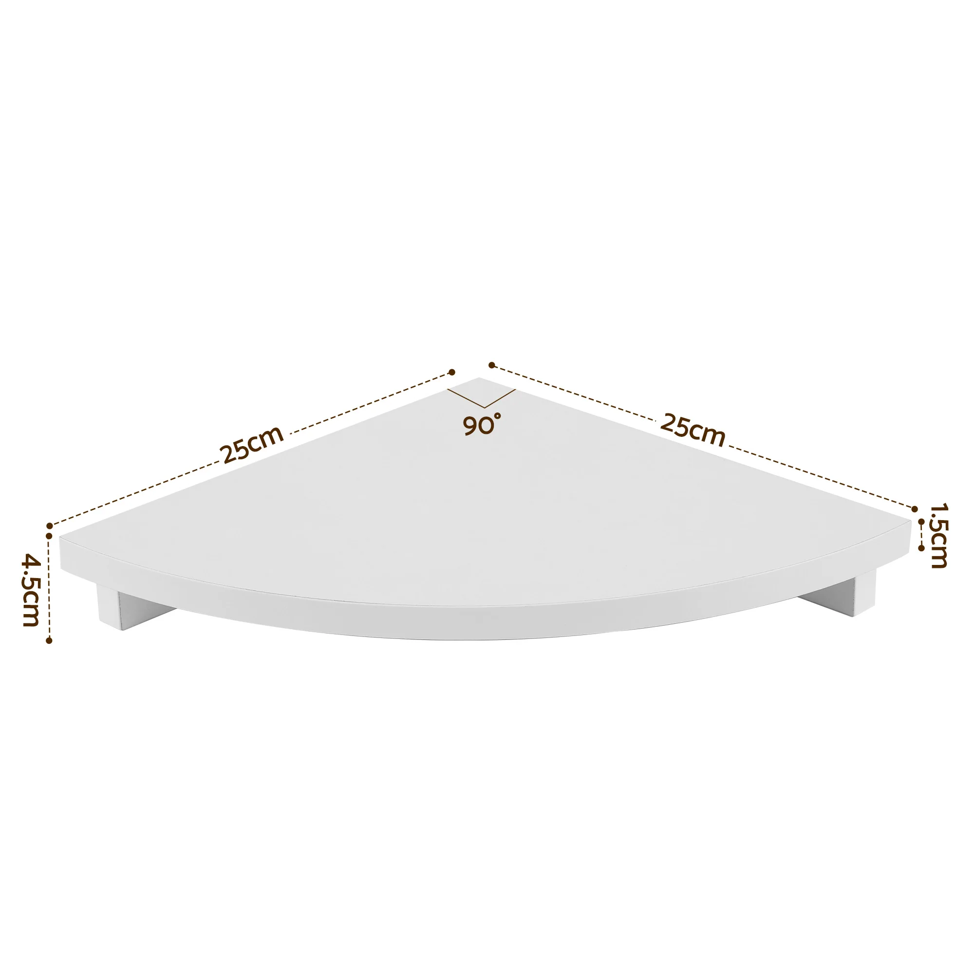 Artiss 3pc Corner Floating Wall Shelf Wall Mounted Display Rack Round Edge White - Image 3