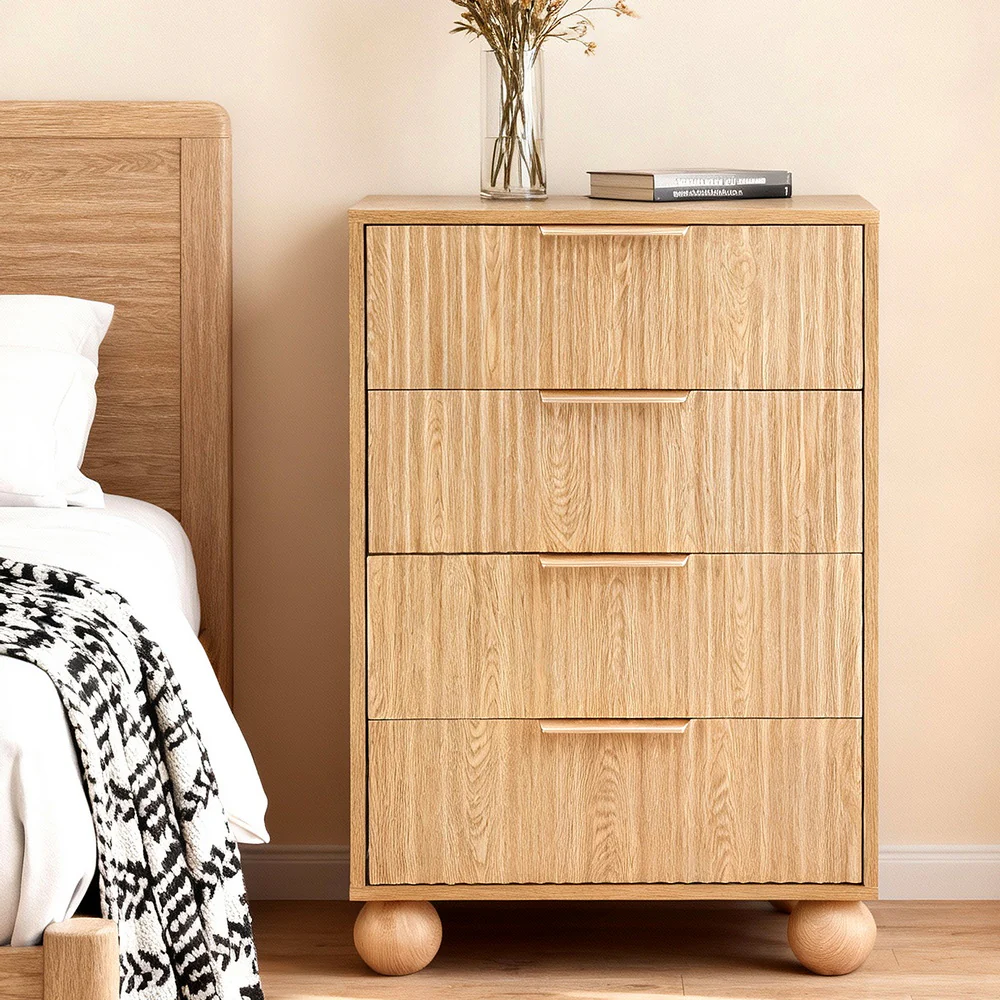 Artiss 4 Chest of Drawers Dresser Tallboy Pine - Image 7