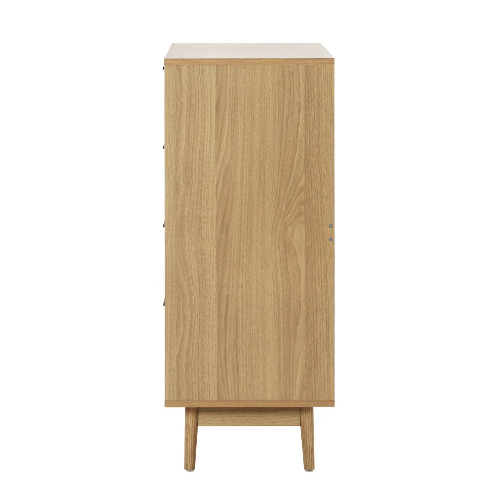 Artiss 4 Chest of Drawers Rattan Tallboy Pine - BRIONY - Image 6
