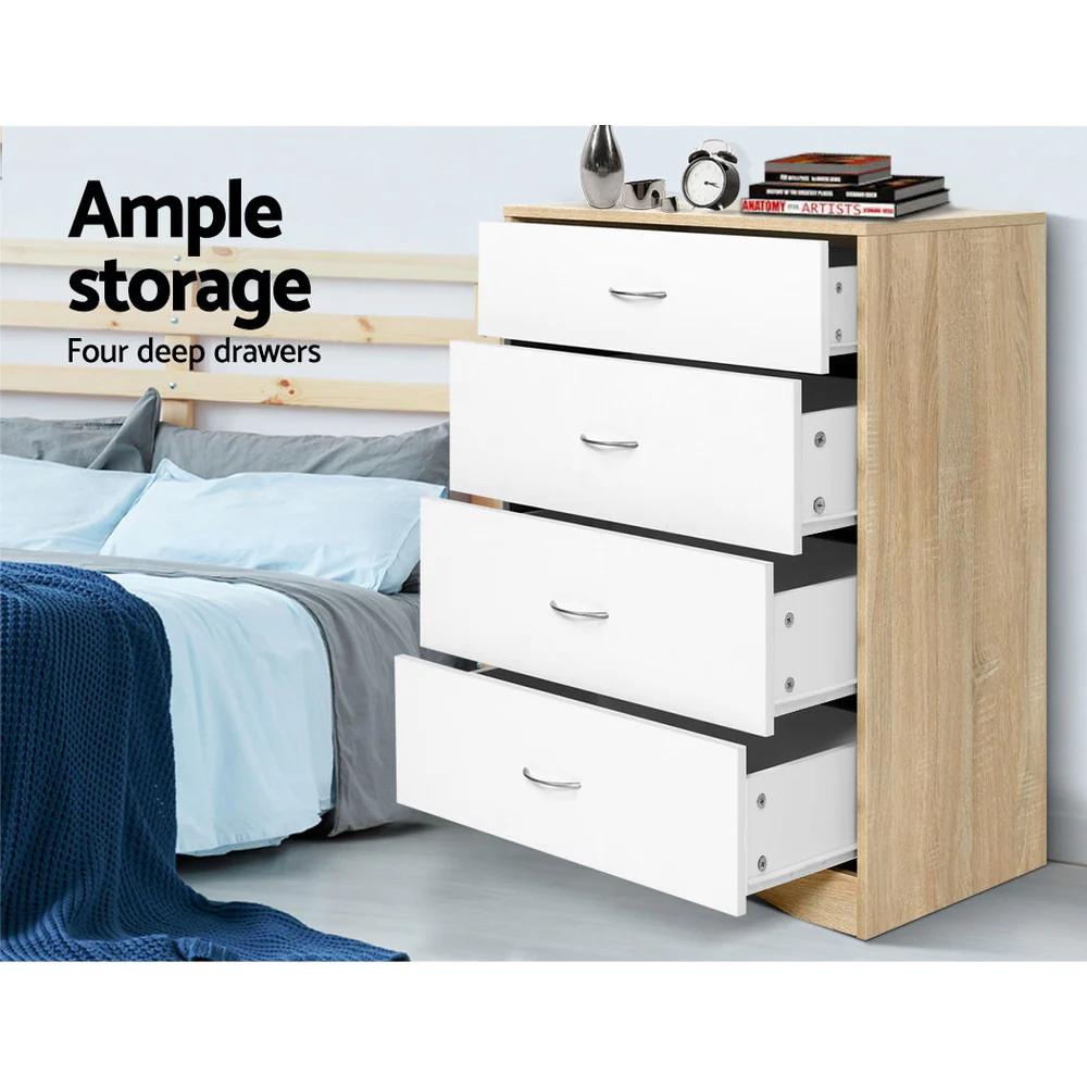 Artiss 4 Chest of Drawers - BURL - Image 6