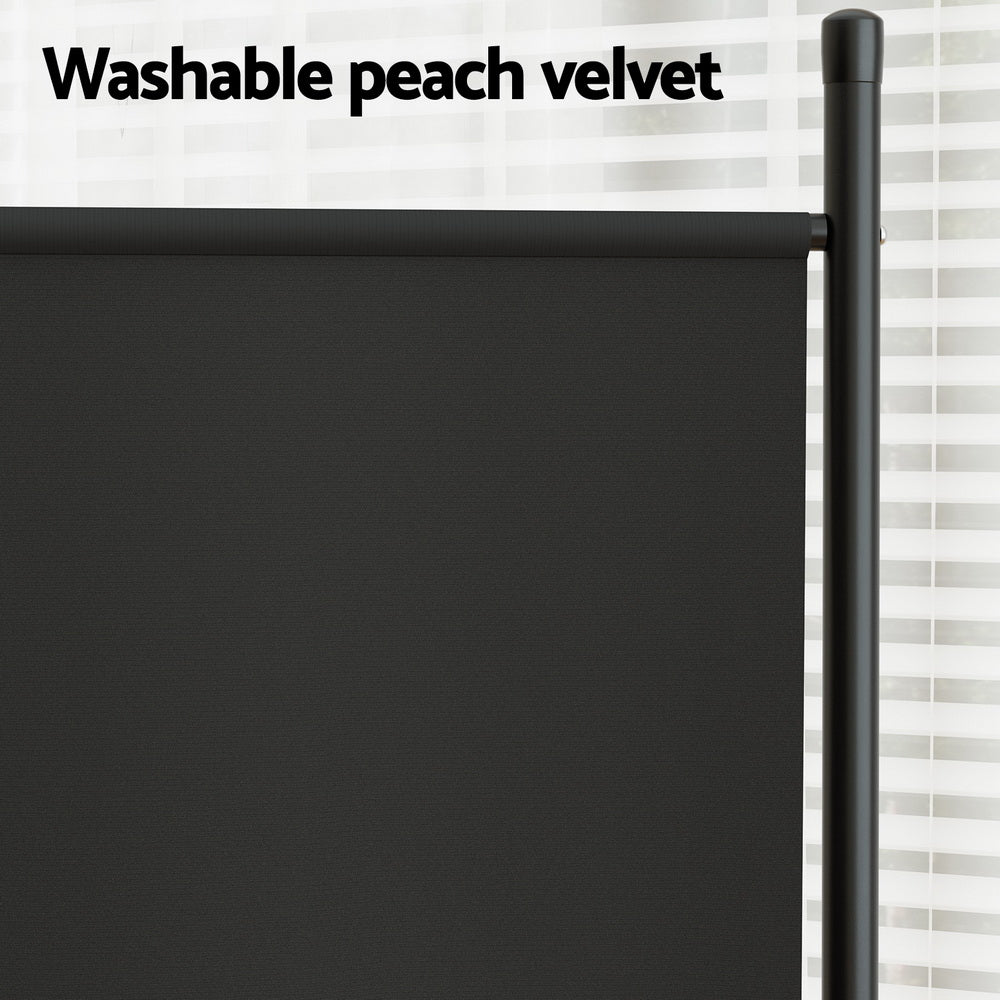 Artiss 4 Panel Room Divider Screen 345x180cm Fabric Black - Image 5