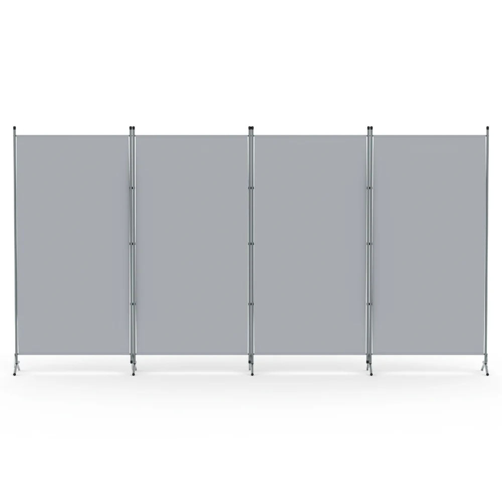 Artiss 4 Panel Room Divider Screen 345x180cm Fabric Grey - Image 3