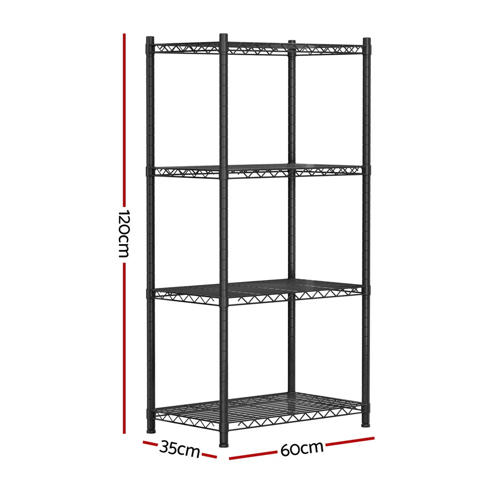 Artiss 4-Tier Shelving Unit Adjustable Garage Storage Shelves Kitchen Rack Steel - Image 2