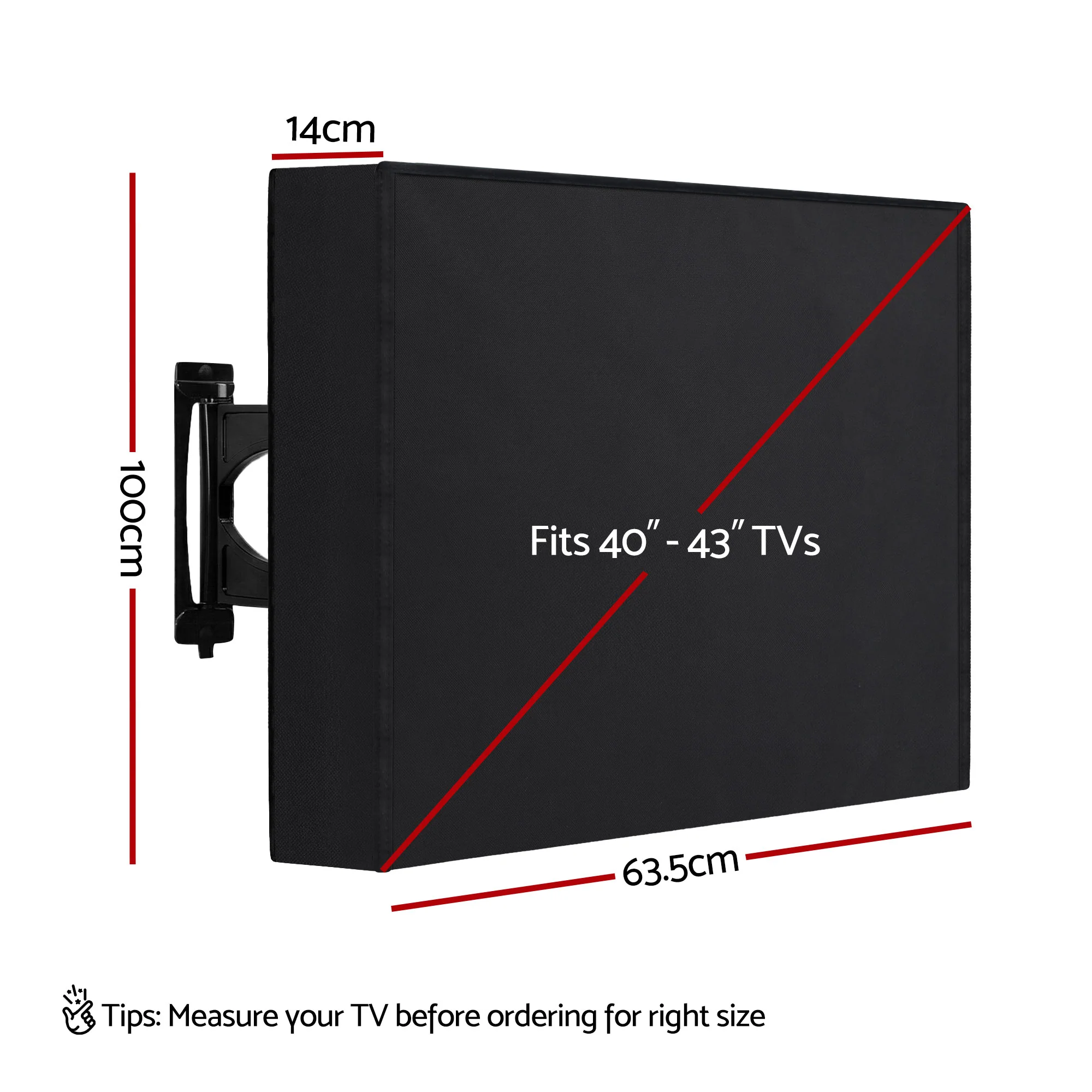 Artiss 40-43 Inch TV Cover Waterproof Outdoor Patio Flat Television Protector - Image 2