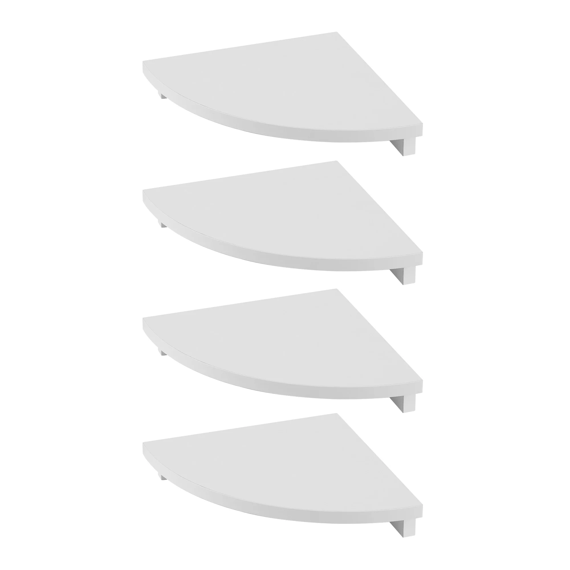 Artiss 4pc Corner Floating Wall Shelf Wall Mounted Display Rack Round Edge White - Image 4
