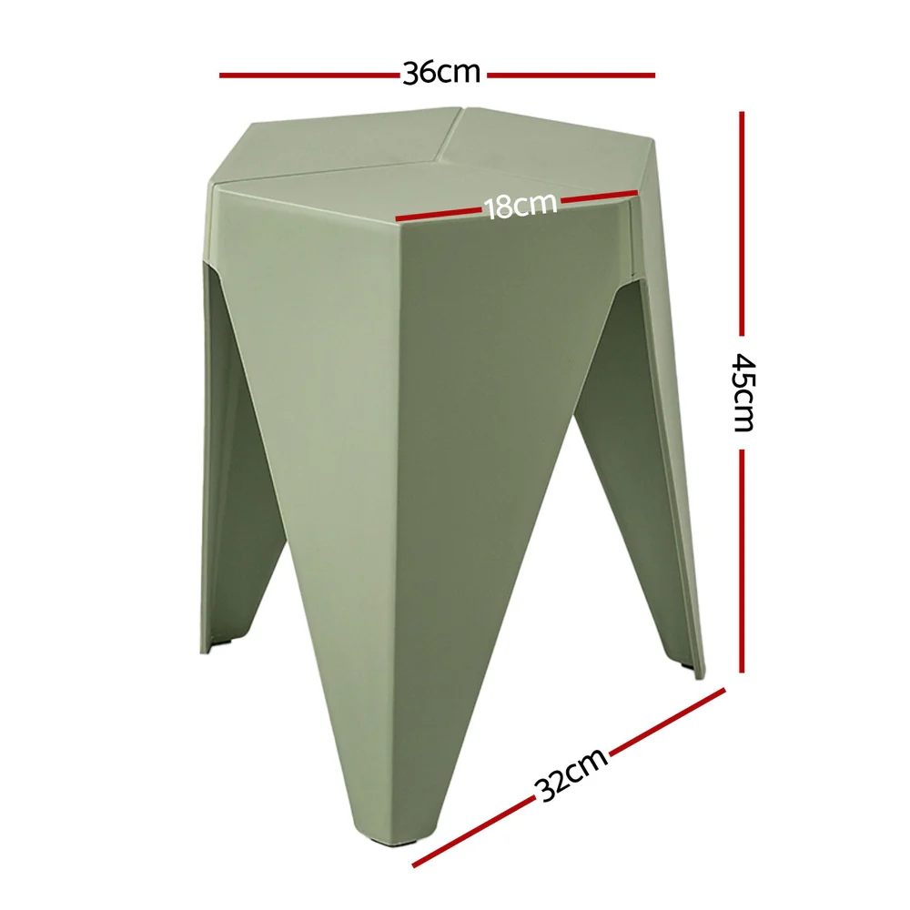 Artiss 4PC Puzzle Stool Bar Stools Stackable Green - Image 3