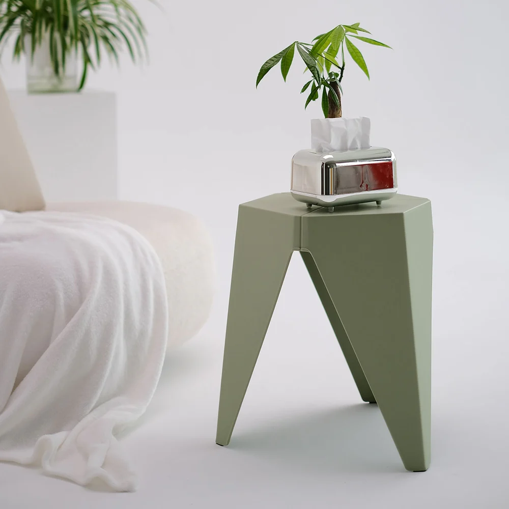 Artiss 4PC Puzzle Stool Bar Stools Stackable Green - Image 5