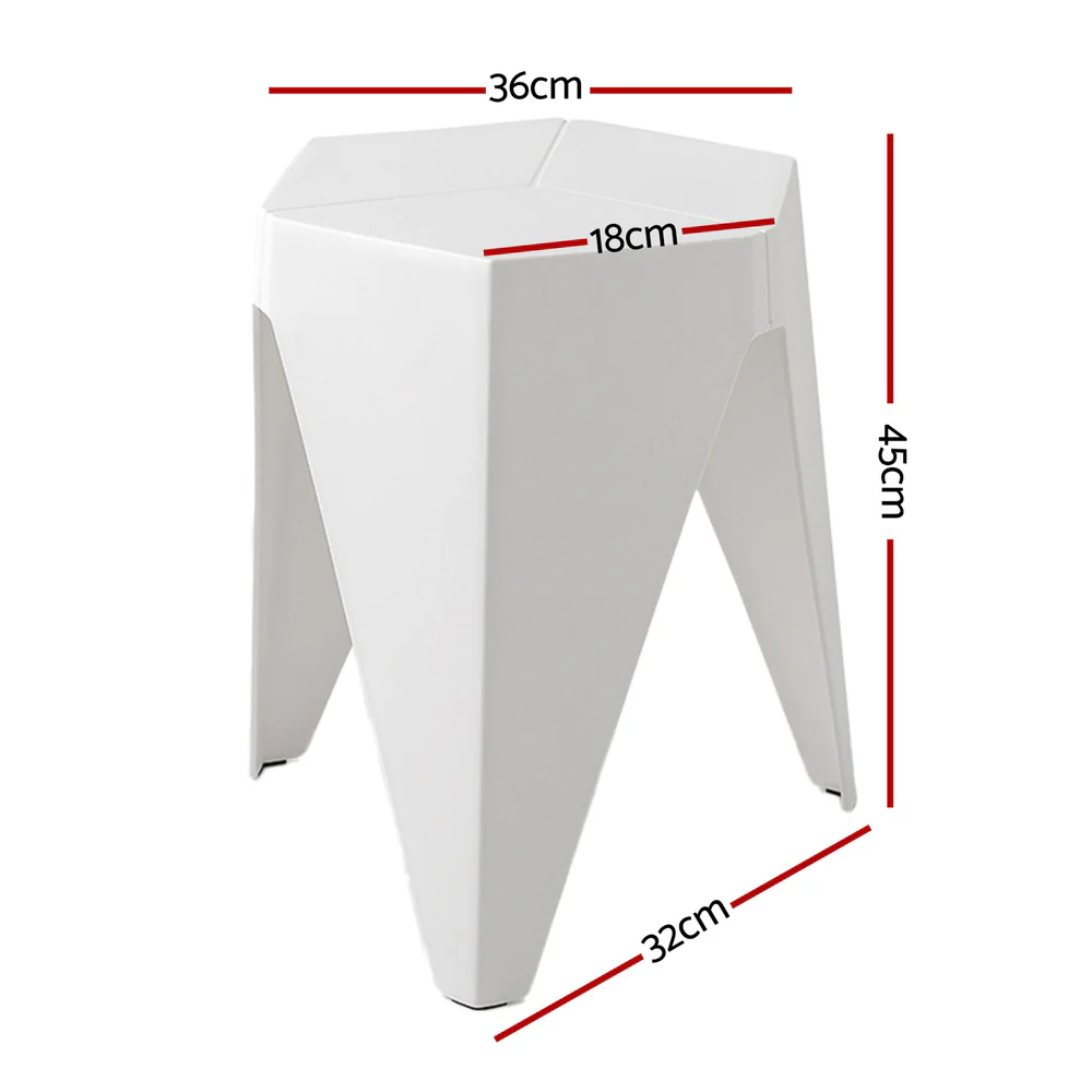 Artiss 4PC Puzzle Stool Bar Stools Stackable White - Image 2