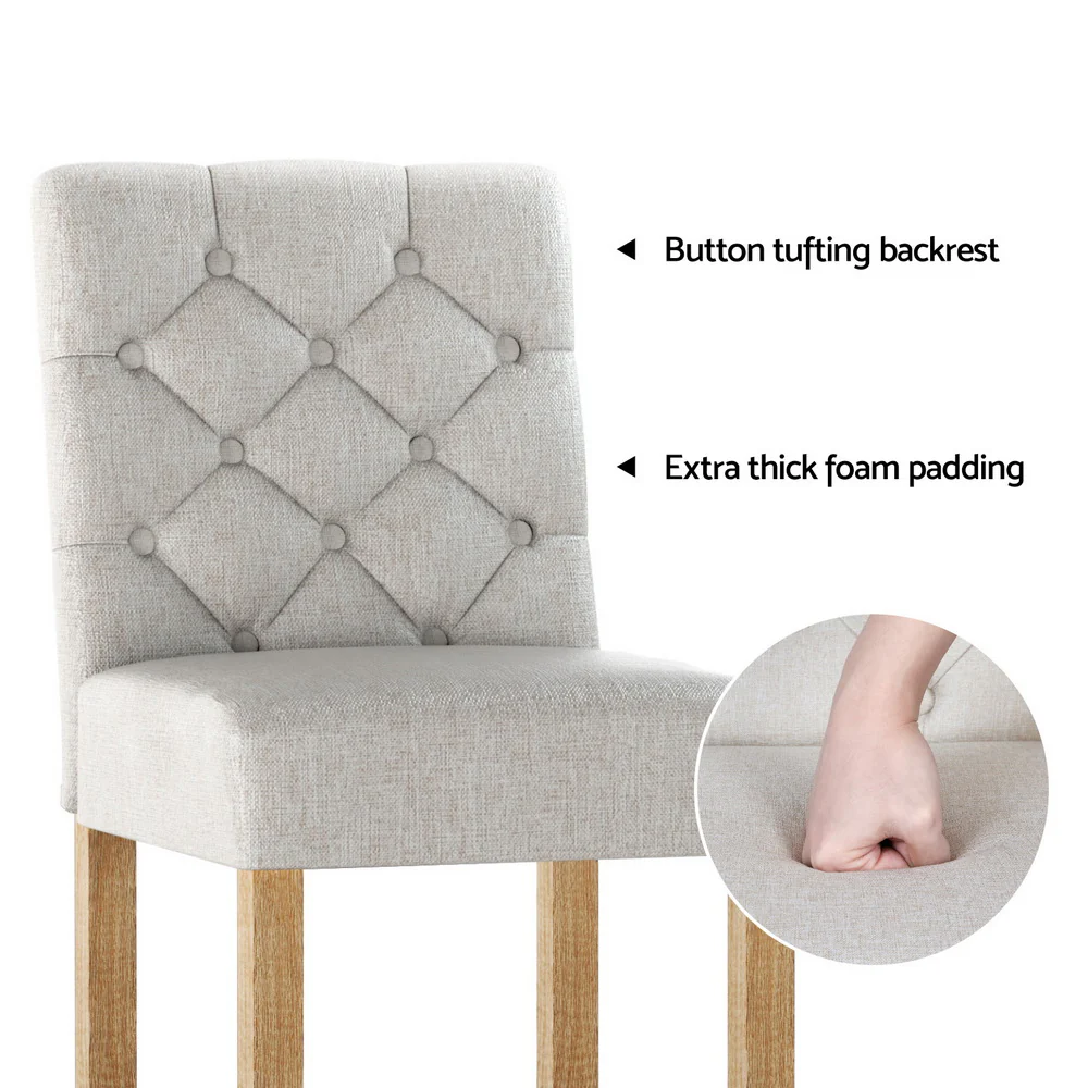 Artiss 4x Bar Stools Linen Upholstered Chairs - Image 6