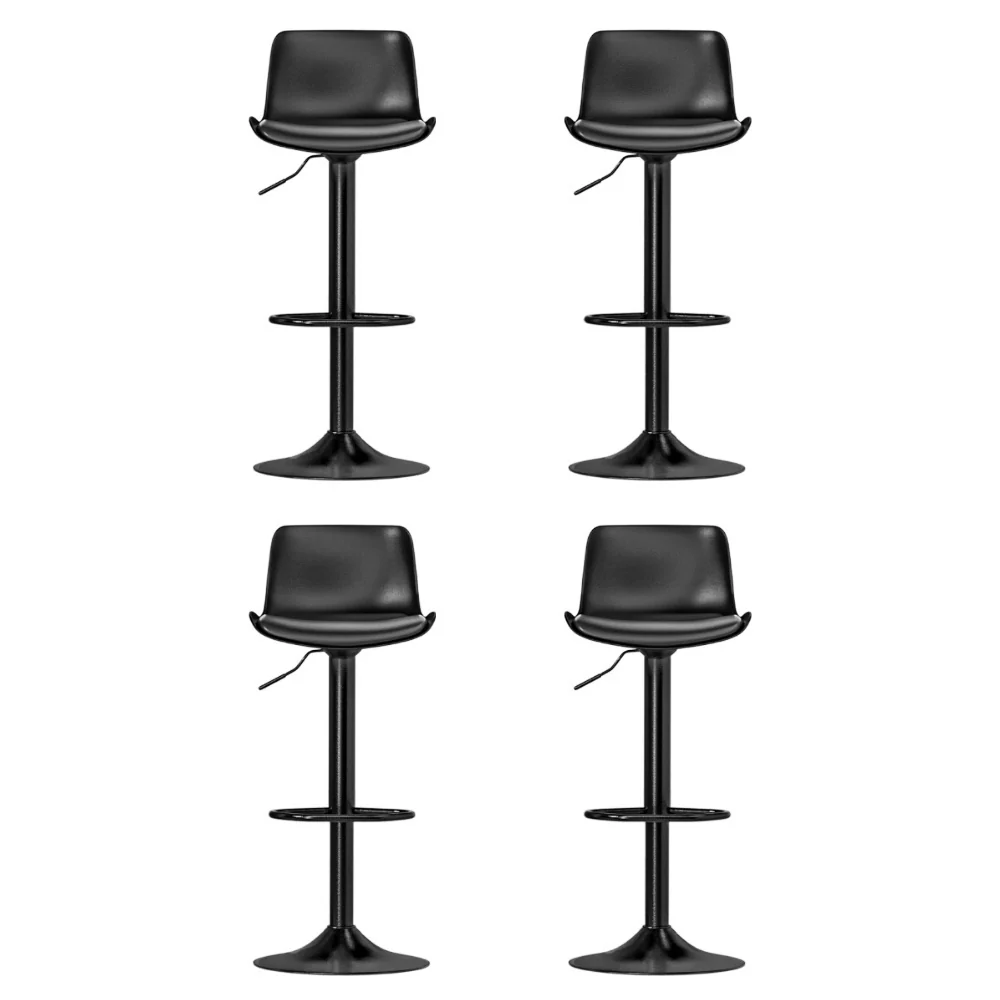 Artiss 4x Bar Stools Padded Seat Gas Lift Black - Image 4