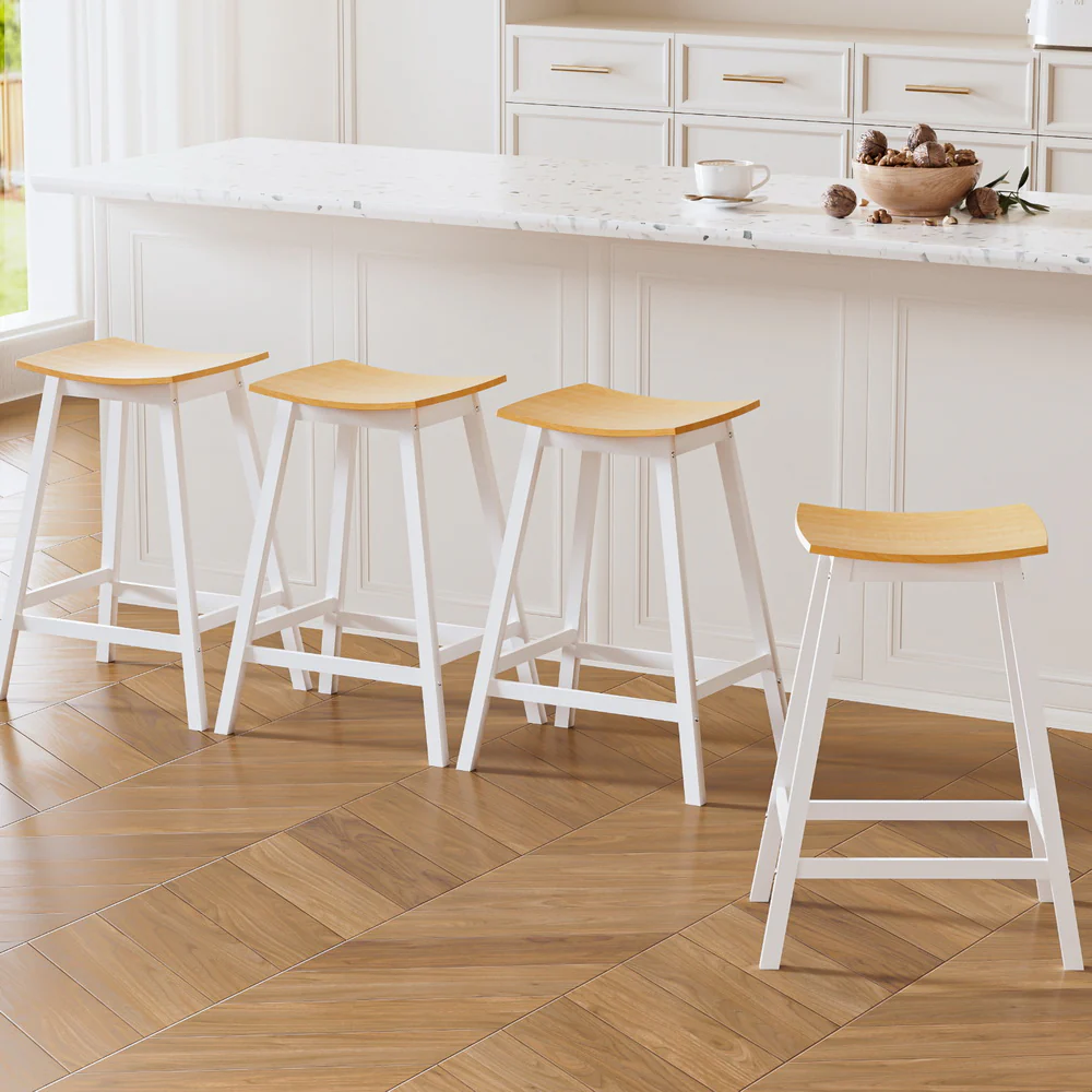 Artiss 4x Bar Stools Wooden Chairs Oak - Image 2