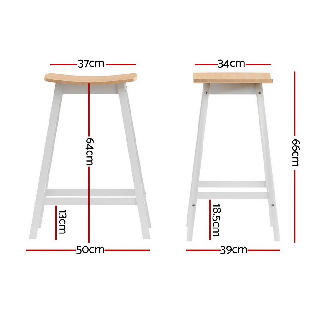 Artiss 4x Bar Stools Wooden Chairs Oak - Image 3