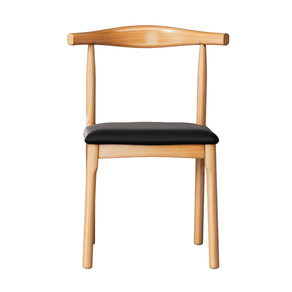 Artiss 4x Dining Chairs Rubber Wood Leather Seat Black - Image 3