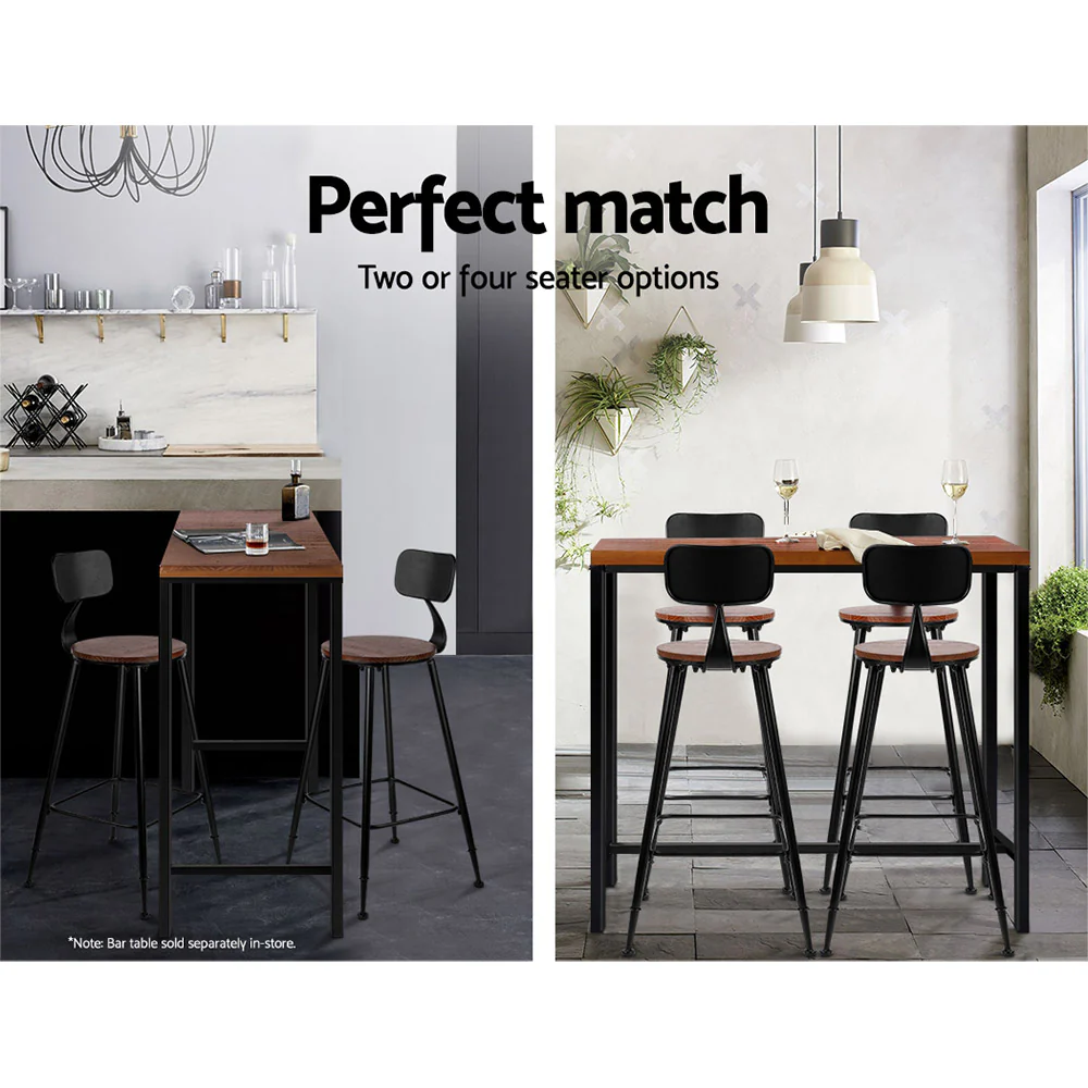 Artiss 4x Bar Stools Vintage Metal Chairs - Image 6