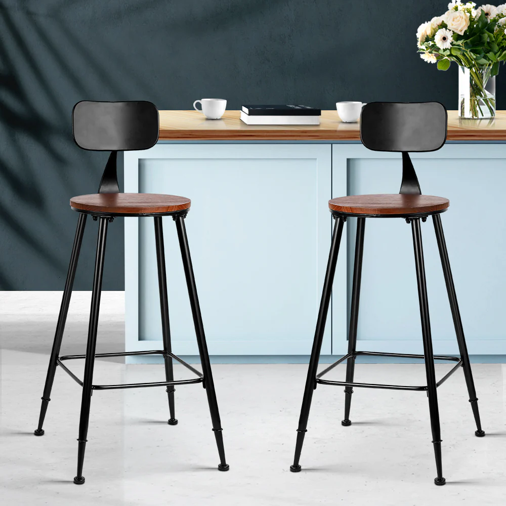 Artiss 4x Bar Stools Vintage Metal Chairs - Image 8