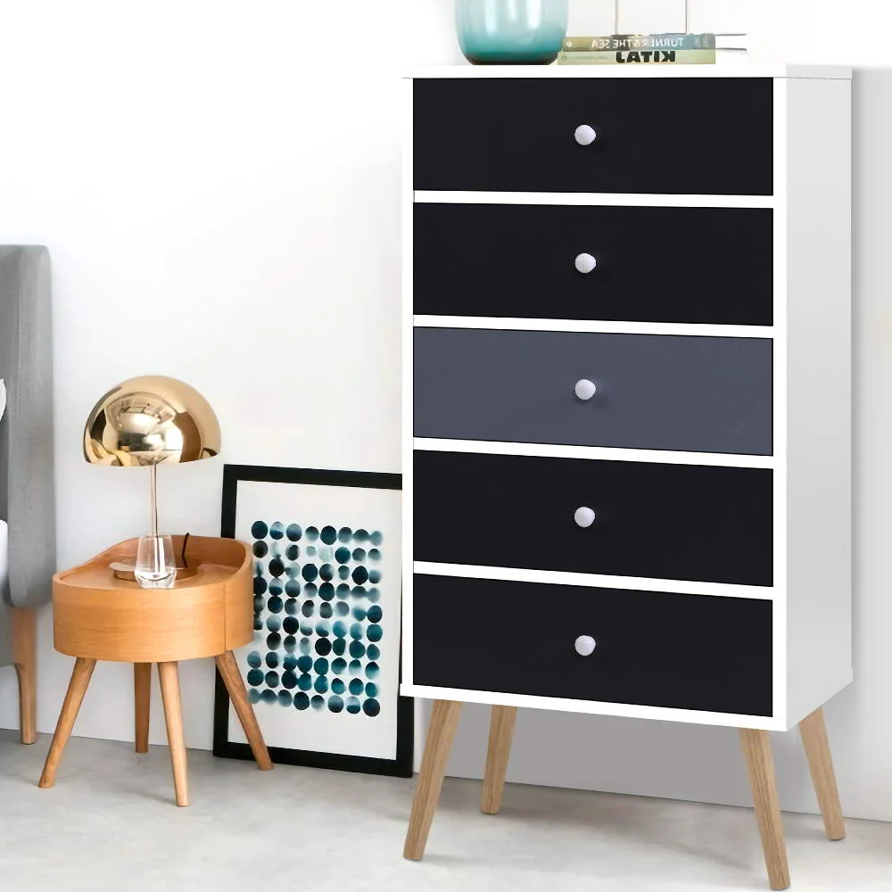 Artiss 5 Chest of Drawers - BONDS White - Image 3