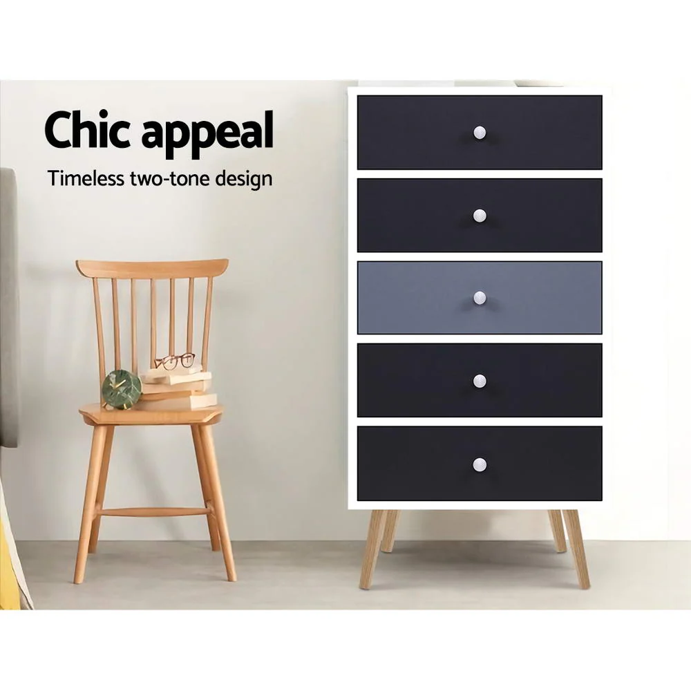 Artiss 5 Chest of Drawers - BONDS White - Image 6